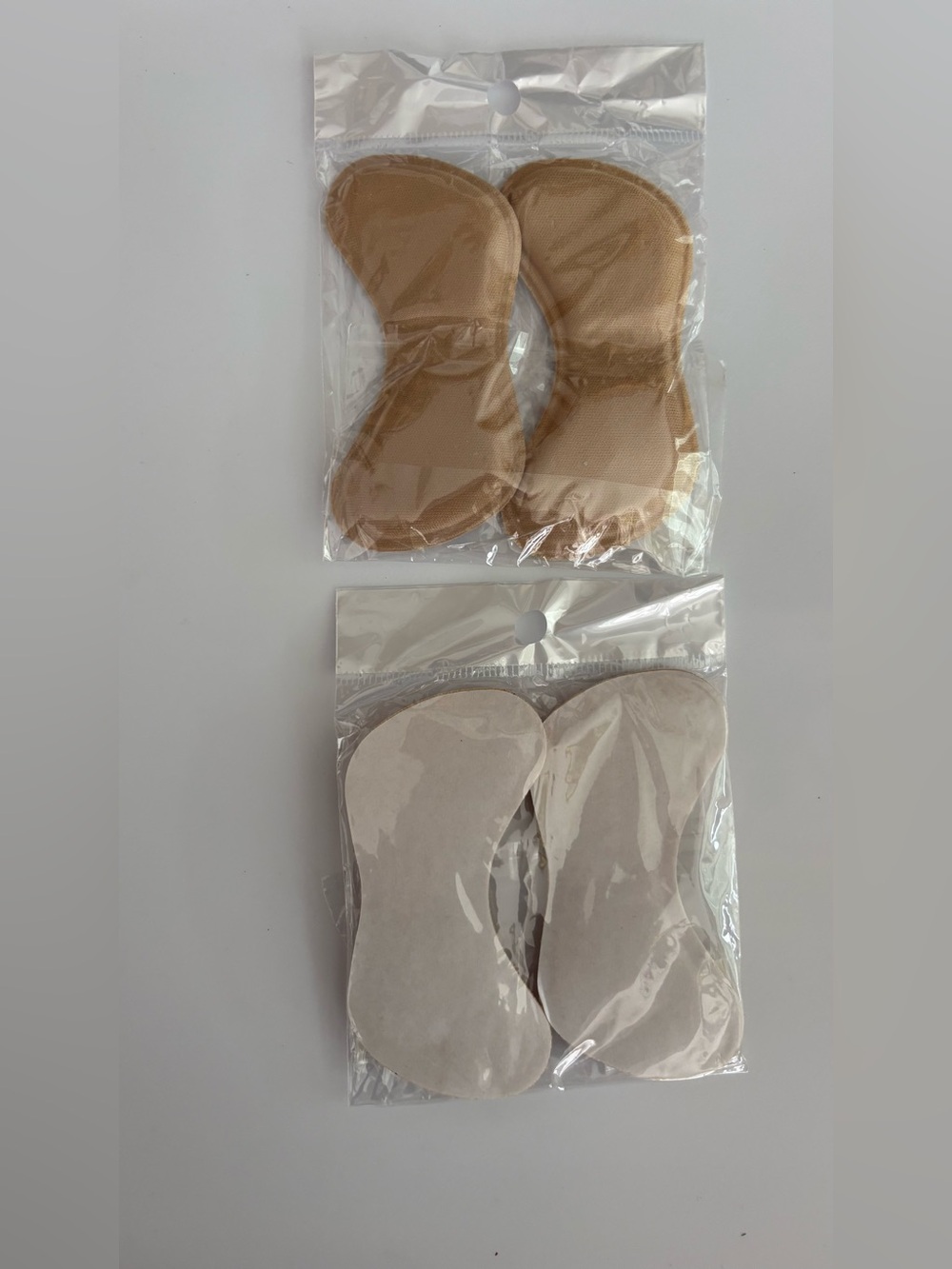 2 Pairs Adhesive Shoe Heel Inserts/Pads- Nude/Beige